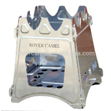 Rover Camel acero inoxidable plegable madera estufa al aire libre Portable Camping Cocina madera 520g
